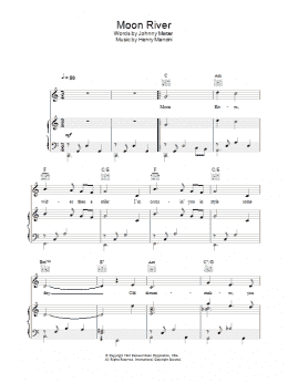 page one of Moon River (Piano, Vocal & Guitar Chords (Right-Hand Melody))