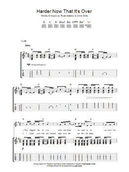 page one of Harder Now That It's Over (Guitar Tab)