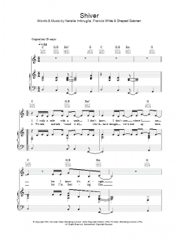 page one of Shiver (Piano, Vocal & Guitar Chords)