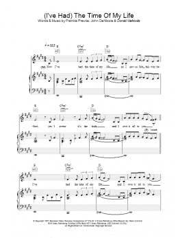 page one of (I've Had) The Time Of My Life (Piano, Vocal & Guitar Chords (Right-Hand Melody))