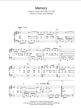 page one of Memory (from Cats) (Easy Piano)