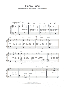 page one of Penny Lane (Piano, Vocal & Guitar Chords)