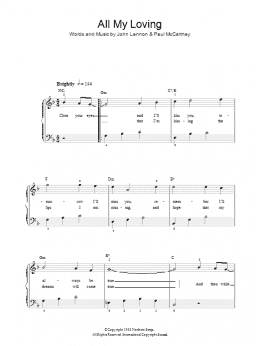 page one of All My Loving (Easy Piano)