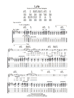 page one of Lyla (Guitar Tab)