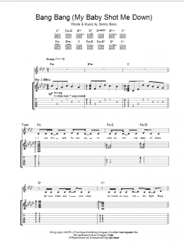 page one of Bang Bang (My Baby Shot Me Down) (Guitar Tab)