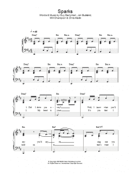 page one of Sparks (Easy Piano)