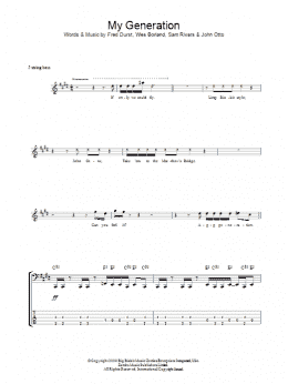 page one of My Generation (Bass Guitar Tab)