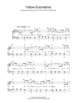 page one of Yellow Submarine (Piano, Vocal & Guitar Chords)