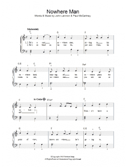 page one of Nowhere Man (Piano, Vocal & Guitar Chords)