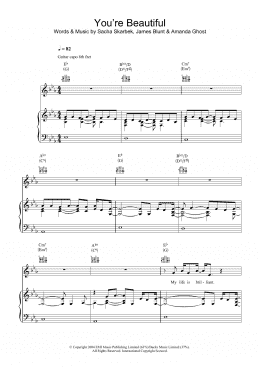 page one of You're Beautiful (Piano, Vocal & Guitar Chords)