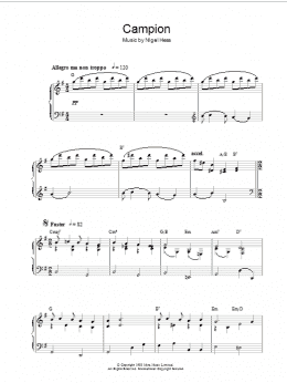 page one of Campion (theme from the BBC TV series) (Piano Solo)