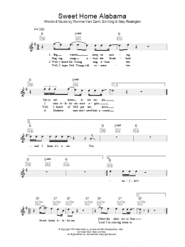 page one of Sweet Home Alabama (Lead Sheet / Fake Book)