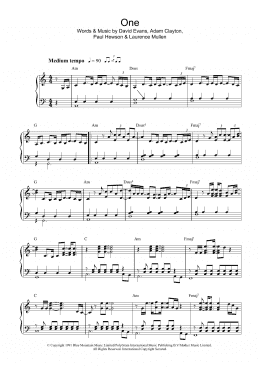 page one of One (Piano Solo)