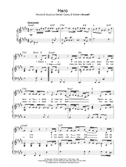 page one of Hero (Piano, Vocal & Guitar Chords (Right-Hand Melody))