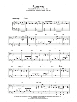 page one of Runaway (Piano Solo)