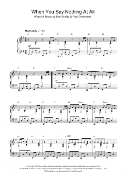 page one of When You Say Nothing At All (Piano Solo)