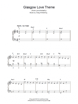 page one of Glasgow Love Theme (Piano Solo)