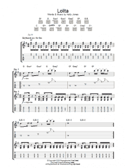page one of Lolita (Guitar Tab)