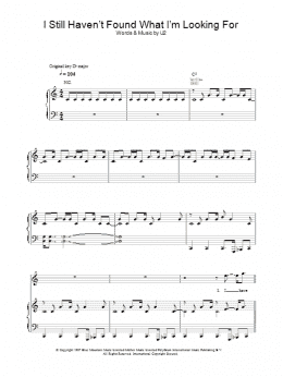 page one of I Still Haven't Found What I'm Looking For (Piano, Vocal & Guitar Chords)