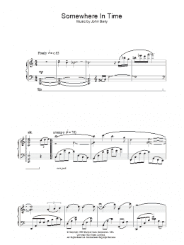 page one of Somewhere In Time (Piano Solo)