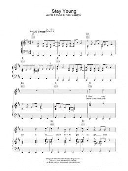 page one of Stay Young (Piano, Vocal & Guitar Chords)