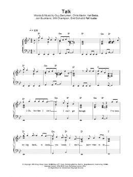 page one of Talk (Easy Piano)