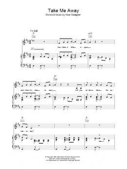 page one of Take Me Away (Piano, Vocal & Guitar Chords)