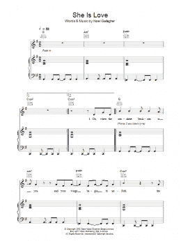 page one of She Is Love (Piano, Vocal & Guitar Chords)