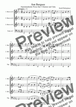 page one of Am Bergsee  ( 3 Hoerner-Tuba )