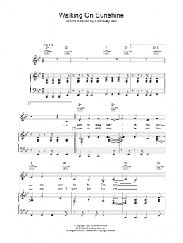 page one of Walking On Sunshine (Piano, Vocal & Guitar Chords (Right-Hand Melody))