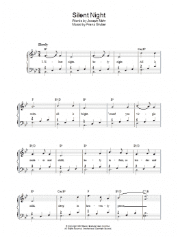 page one of Silent Night (Easy Piano)