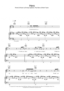 page one of Hero (Piano, Vocal & Guitar Chords)