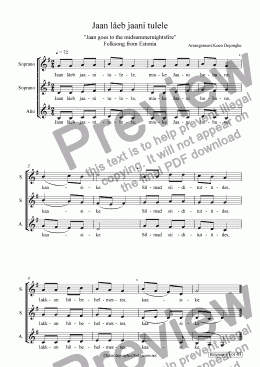 page one of "Folksong from Estonia" for choir (SSA)