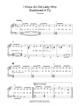 page one of I Know An Old Lady Who Swallowed A Fly (Piano, Vocal & Guitar Chords)