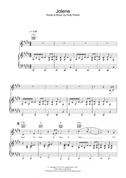 page one of Jolene (Piano, Vocal & Guitar Chords)