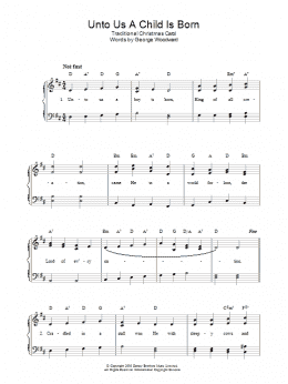 page one of Unto Us A Boy Is Born (Easy Piano)