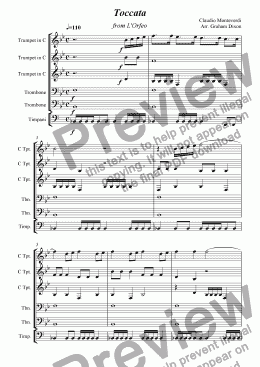 page one of Toccata from L'Orfeo