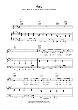 page one of Mary (Piano, Vocal & Guitar Chords)