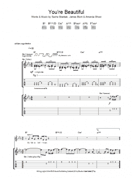 page one of You're Beautiful (Guitar Tab)