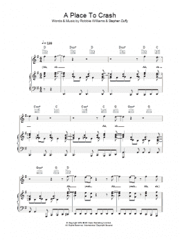 page one of A Place To Crash (Piano, Vocal & Guitar Chords)