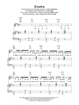 page one of Breathe (Piano, Vocal & Guitar Chords)