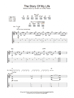 page one of Story Of My Life (Guitar Tab)