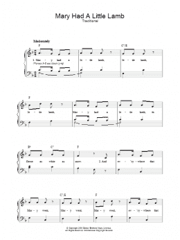 page one of Mary Had A Little Lamb (Piano, Vocal & Guitar Chords)