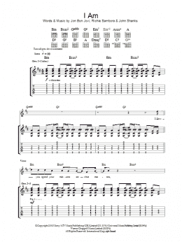 page one of I Am (Guitar Tab)