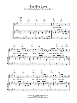 page one of Bye Bye Love (Piano, Vocal & Guitar Chords)