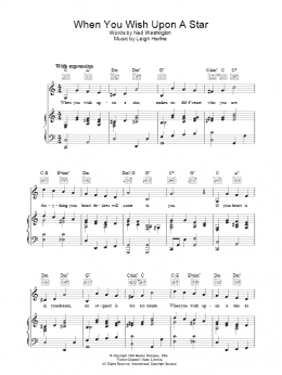 page one of When You Wish Upon A Star (from Pinocchio) (Piano, Vocal & Guitar Chords (Right-Hand Melody))