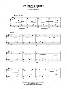 page one of Unchained Melody (Piano Solo)