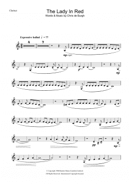 page one of The Lady In Red (Clarinet Solo)