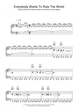 Everybody Wants To Rule The World Sheet music for Piano (Piano Duo)