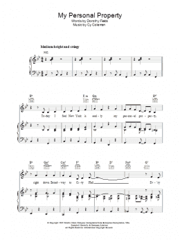 page one of My Personal Property (Piano, Vocal & Guitar Chords)